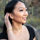 Gold Small Pointed Teardrop Cactus Necklace