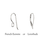 Silver Bud Leaf Earrings with Gemstone