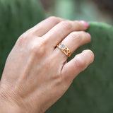 Gold Cactus Solitaire Ring