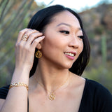 Gold Vermeil Medium Framed Circle Cactus Necklace