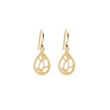 Gold Small Teardrop Cactus Earrings