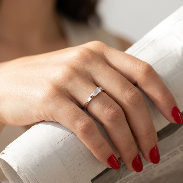 Silver Baguette Ring