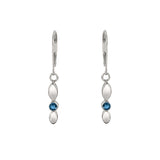 Silver Helicopter Seed Earrings with Gemstone