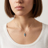 Silver Baguette Gemstone and Trinity Necklace