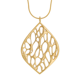 Gold Extra Large Pointed Teardrop Cactus Necklace