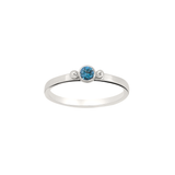 Silver Birthstone Ring with Accent Balls