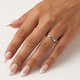 Silver Birthstone Ring with Accent Balls