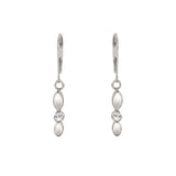 Silver Helicopter Seed Earrings with Gemstone