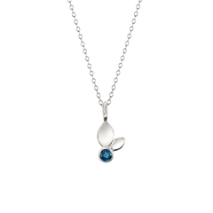 Silver Bud Leaf and Gemstone Necklace
