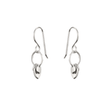 Silver Three Leaf on Circles Earrings