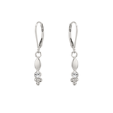 Silver Leaf and Trinity Earrings with Gemstone