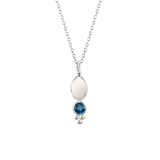 Silver Leaf and Trinity Gemstone Necklace
