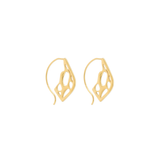 Gold Small Pointed Teardrop Cactus Hoop Earrings