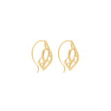 Gold Small Pointed Teardrop Cactus Hoop Earrings