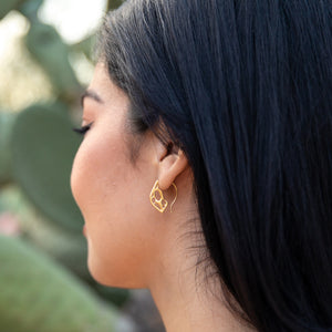 Small Pointed Teardrop Cactus Hoop Earrings