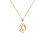 Gold Small Pointed Teardrop Cactus Necklace