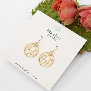 Medium Framed Circle Cactus Earrings