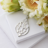 Medium Silver Pointed Teardrop Cactus Necklace