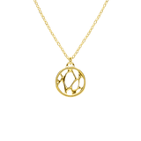 Gold Vermeil Small Framed Circle Cactus Necklace
