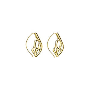 Small Pointed Teardrop Cactus Hoop Earrings