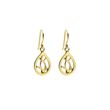 Gold Small Teardrop Cactus Earrings
