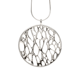 Silver Extra Large Framed Circle Cactus Necklace