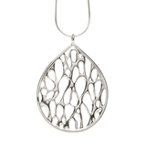 Silver Extra Large Teardrop Cactus Necklace