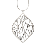 Silver Extra Large Framed Lily Cactus Necklace