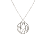 Medium Silver Framed Circle Cactus Necklace