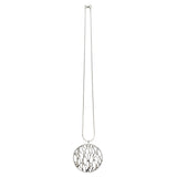 Silver Extra Large Framed Circle Cactus Necklace