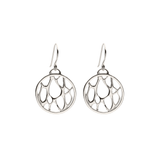 Medium Silver Framed Circle Cactus Earrings