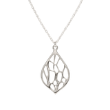 Medium Silver Pointed Teardrop Cactus Necklace