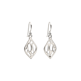 Small Silver Pointed Teardrop Cactus Earrings