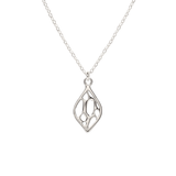 Small Silver Pointed Teardrop Cactus Necklace