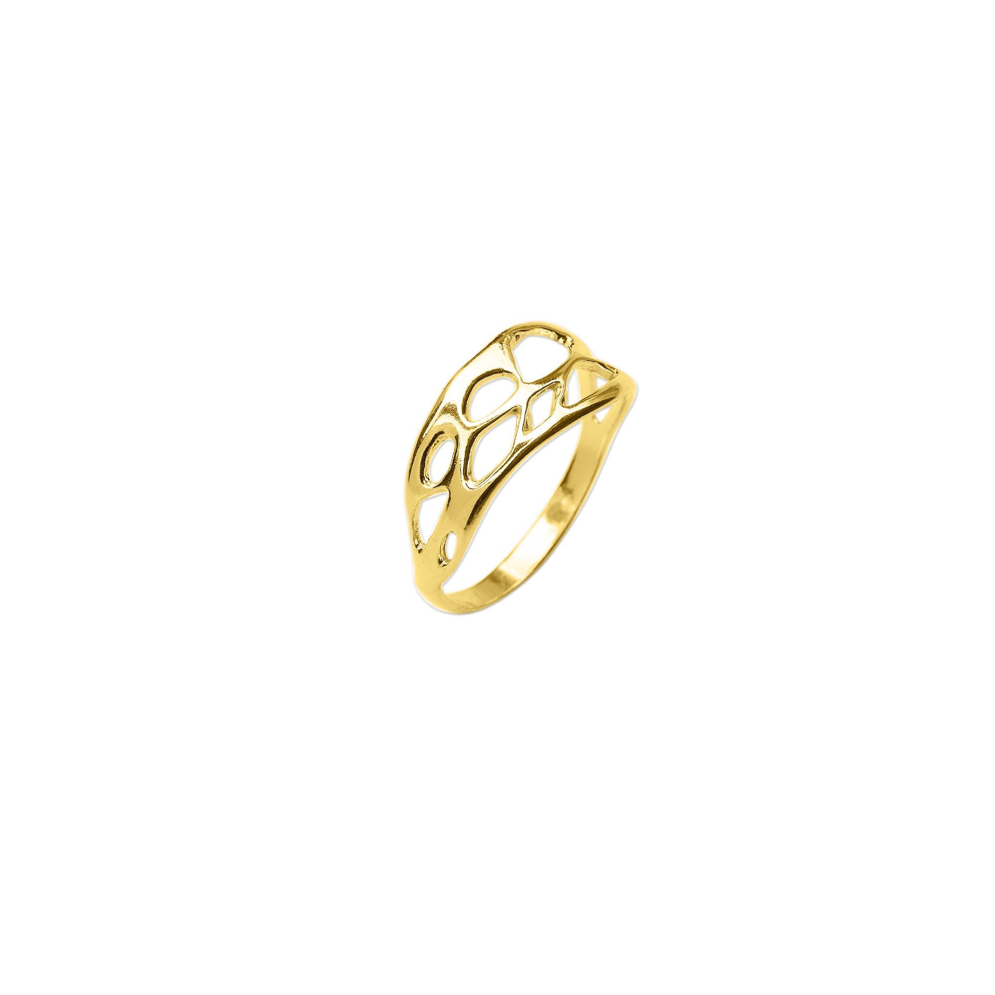 gold cactus ring on white background