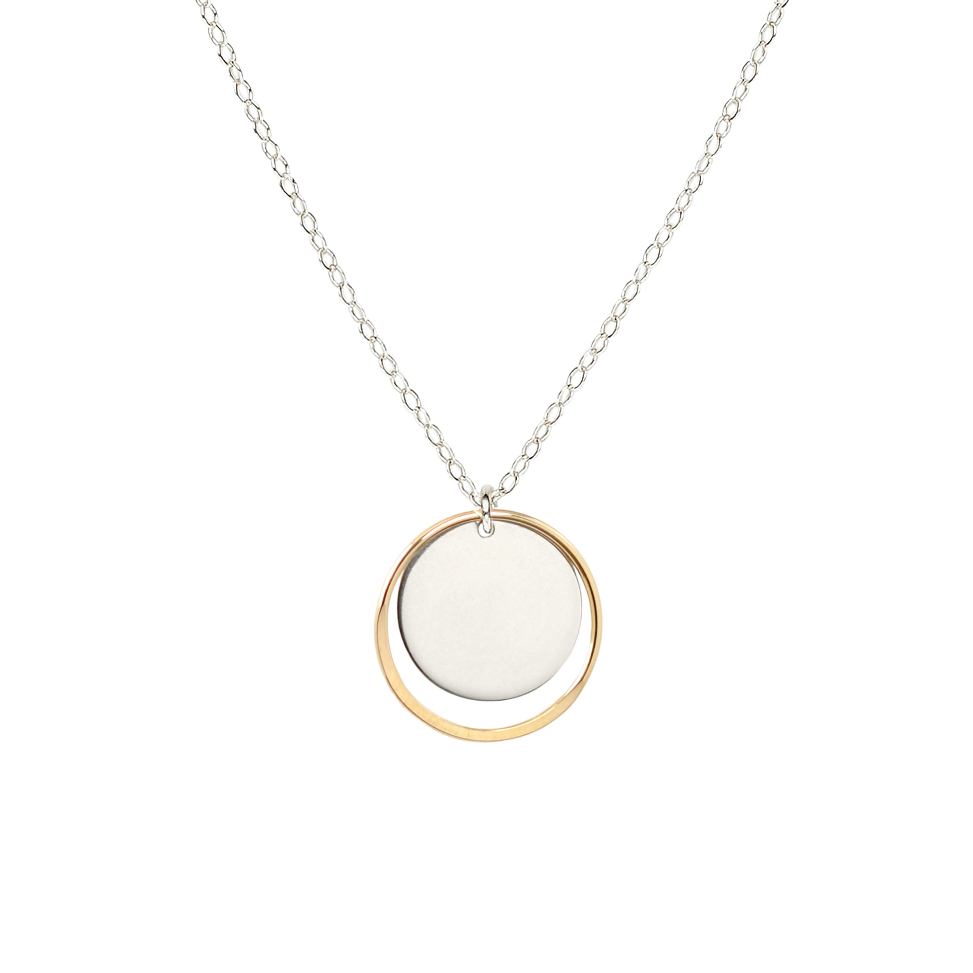 Celena Medium Gold & Silver Disc Necklace