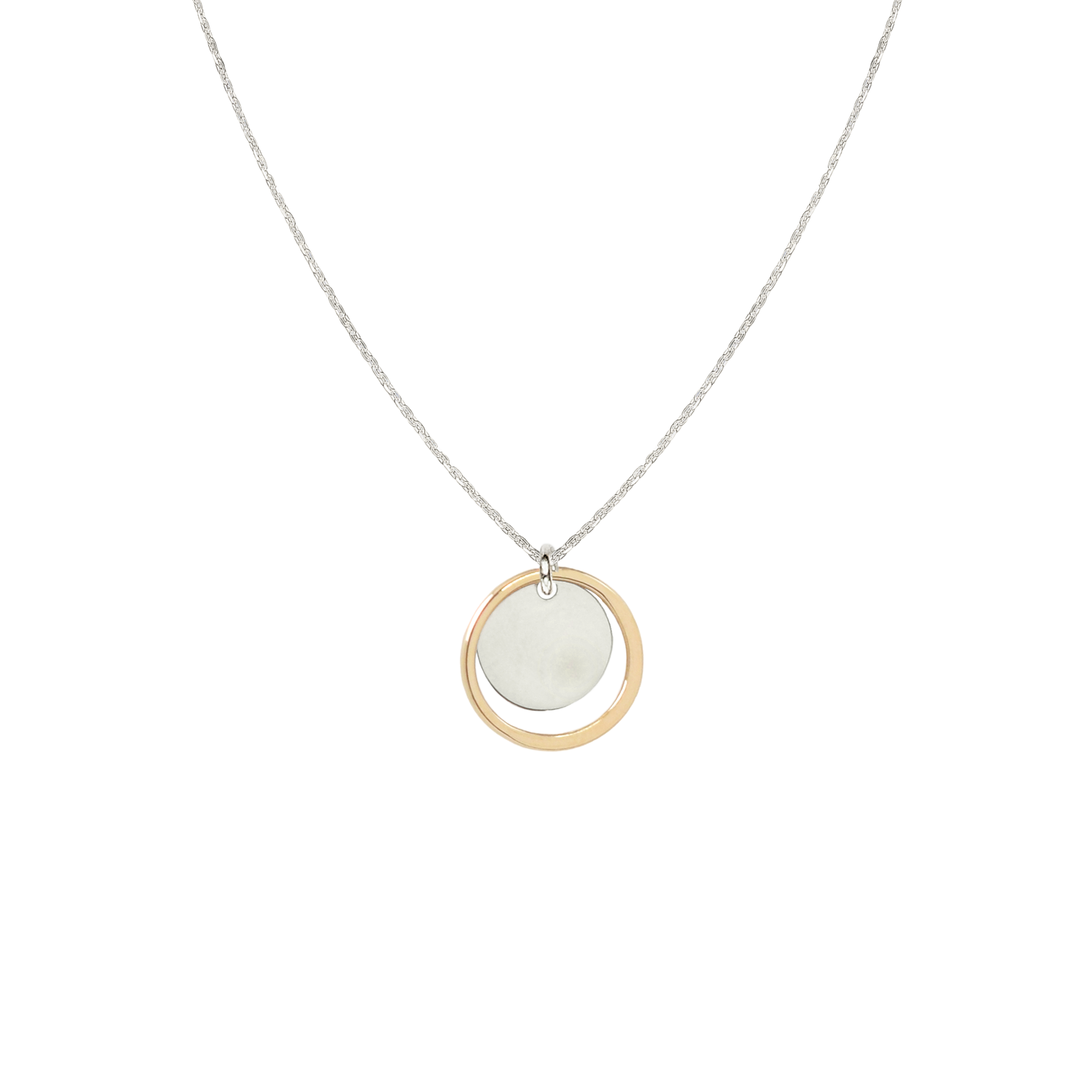 Celena Small Gold & Silver Disc Necklace