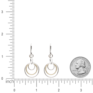 Cynthia Gold & Silver Concentric Circle Dangle Earrings
