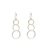 Cynthia Small Silver & Gold Three Circle Linked Earrings