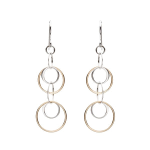 Cynthia Waterfall Gold & Silver Circle Dangle Earrings