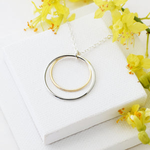Cynthia Gold & Silver Double Circle Necklace
