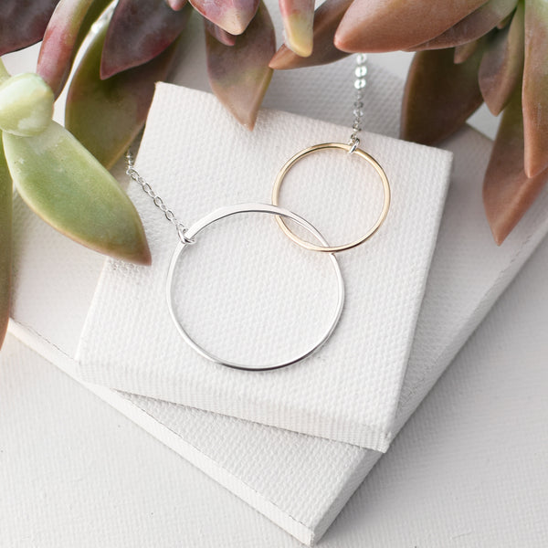 Linked Twin Circle Necklace -