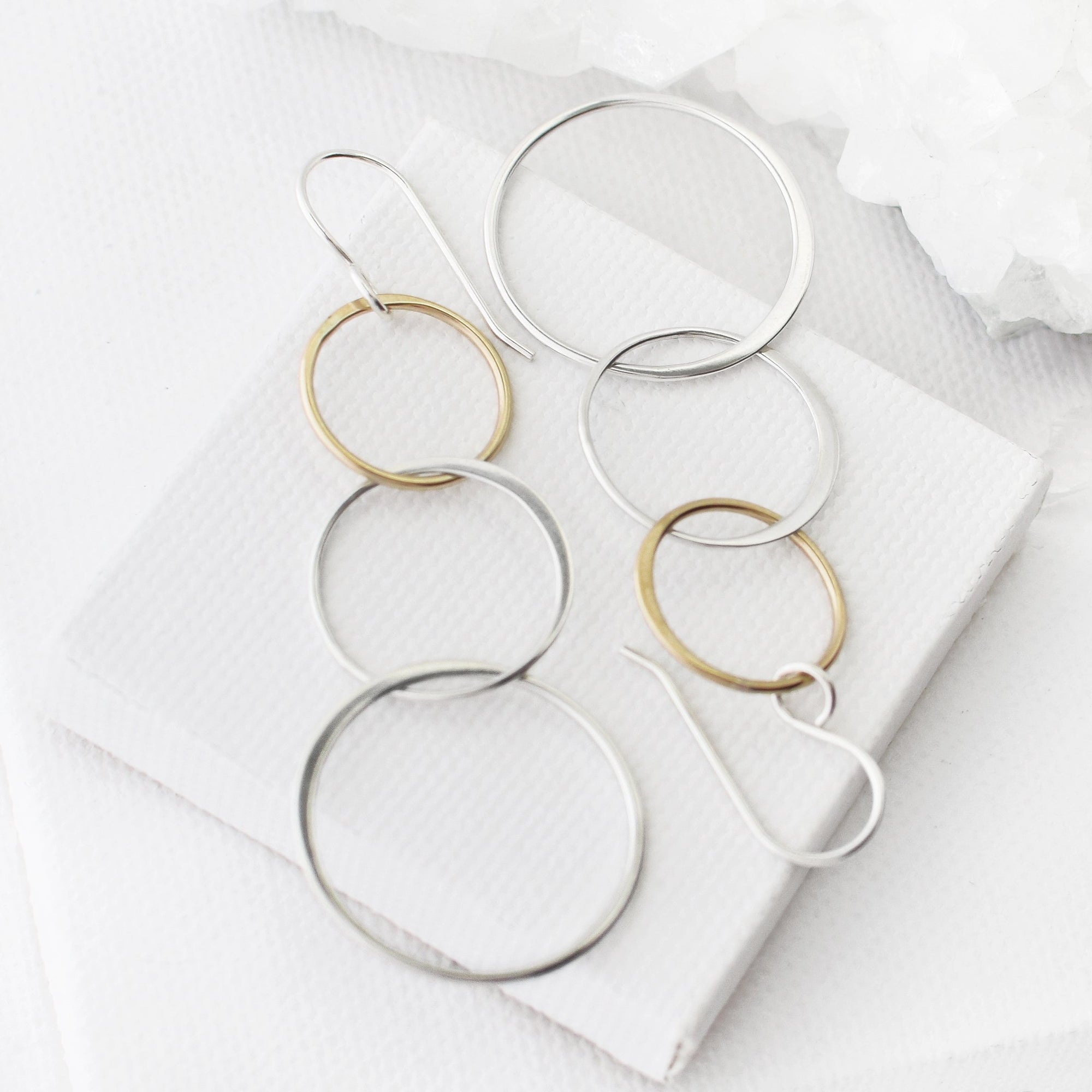 handmade dangle circle earrings