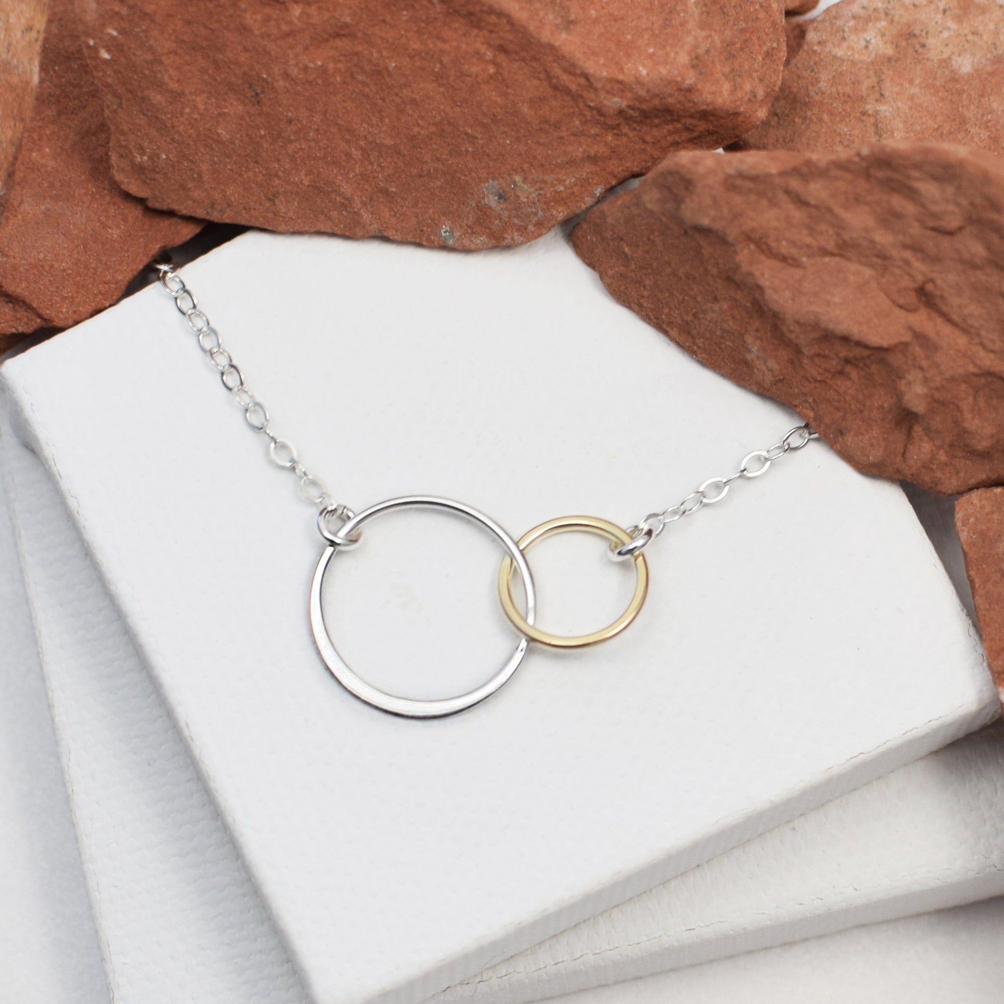 Cynthia Mini Linked Gold & Silver Circle Necklace