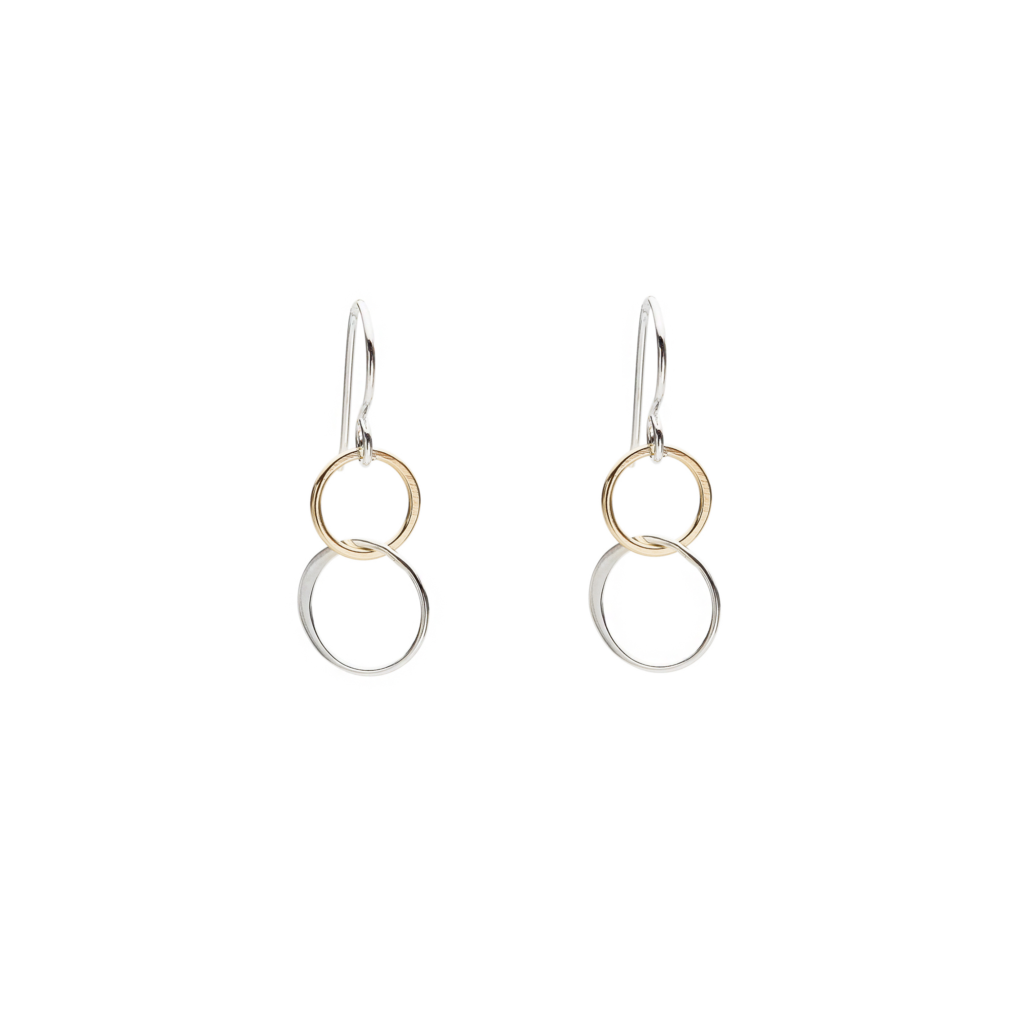 Open Hoop Silver Dangle Earrings - Handmade Jewelry by Artulia Jewelry