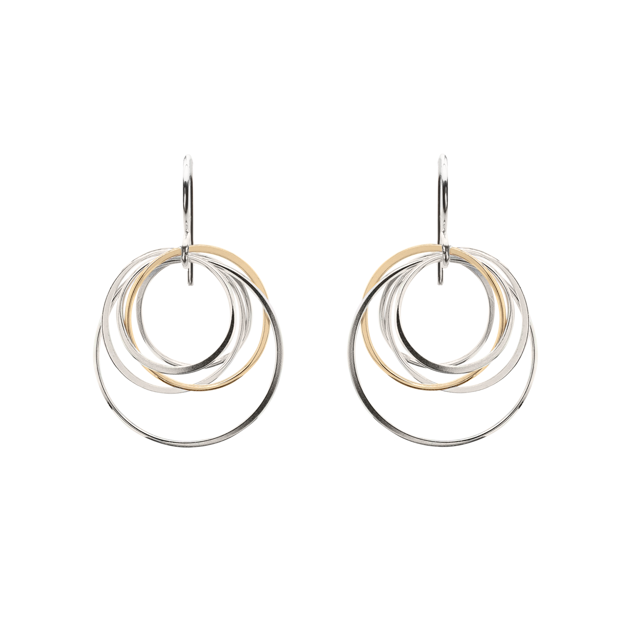 Cynthia Medium Silver & Gold Nest Circle Earrings