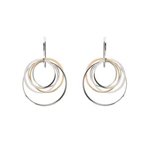 Cynthia Medium Silver & Gold Nest Circle Earrings