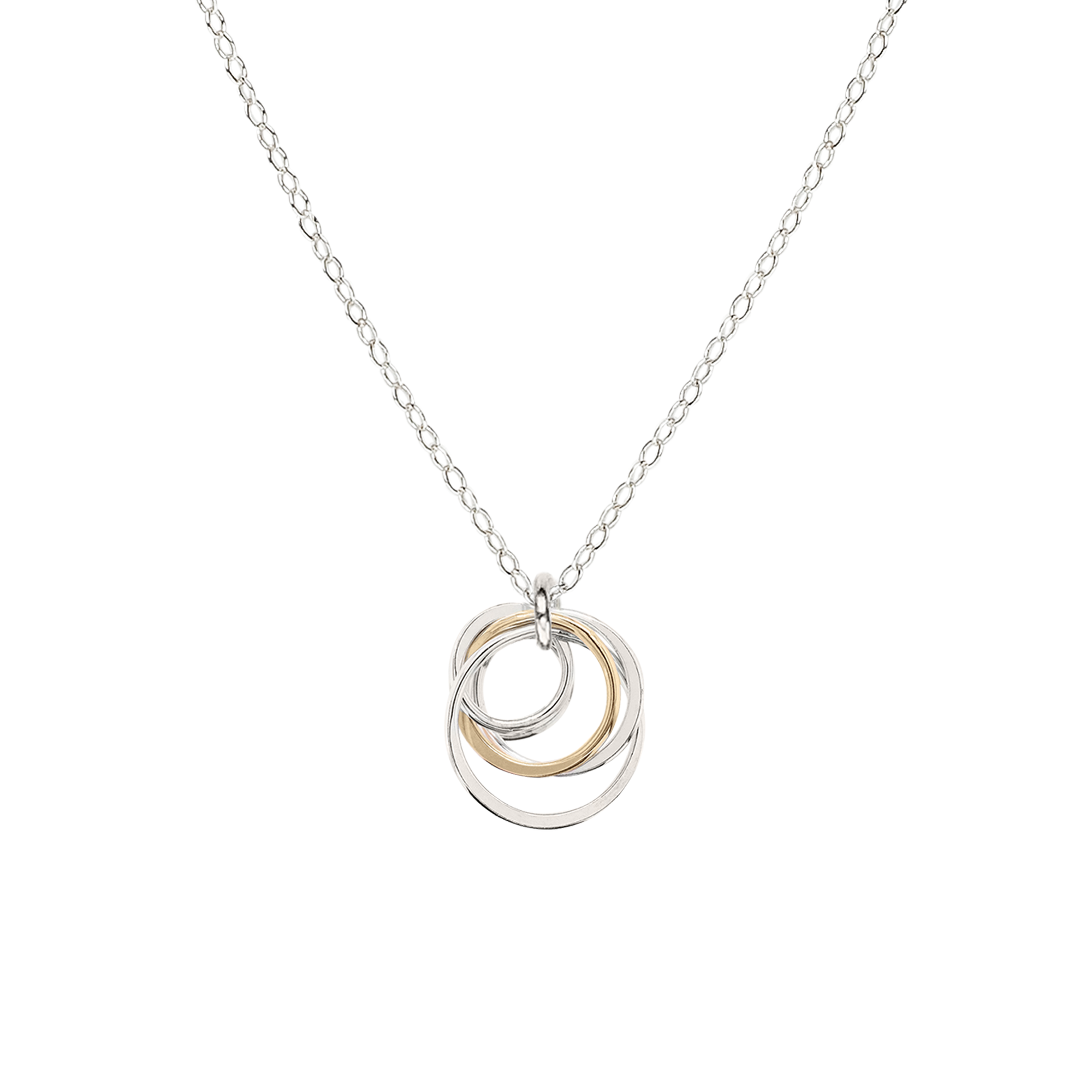 Cynthia Small Silver & Gold Five Circle Nest Necklace