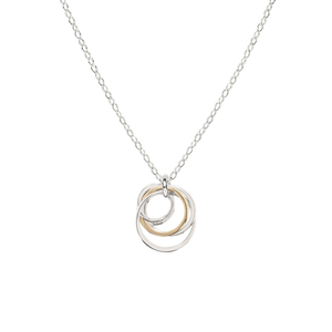 Cynthia Small Silver & Gold Five Circle Nest Necklace