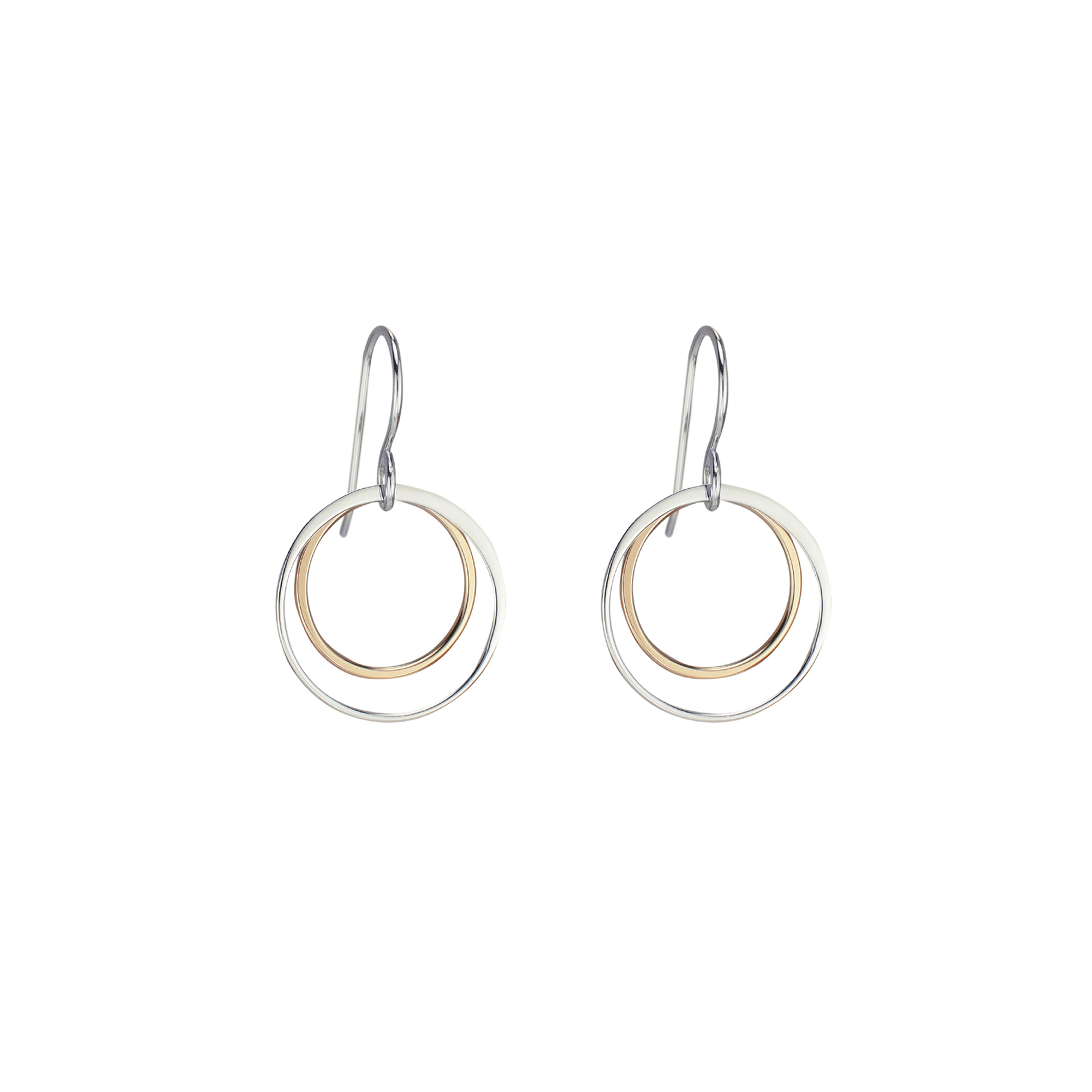 two tone circle earrings